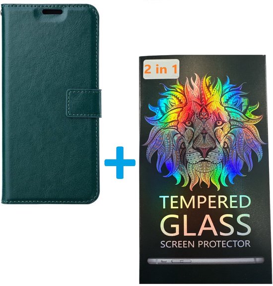 Samsung Galaxy A26 / A17 5G Hoesjes – Portemonnee Book Case – Pasjeshouder – 2x Gehard Glas Screenprotector – Groen-Ilumina Benelux