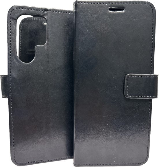 Samsung Galaxy S23 Ultra Hoesjes – Portemonnee Book Case – Pasjeshouder – Magneetsluiting – Zwart-Ilumina Benelux