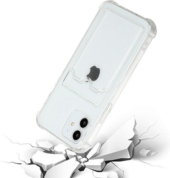 iPhone 12 Hoesjes – Transparante TPU Backcover – Schokbestendig – Pasjeshouder-Ilumina Benelux