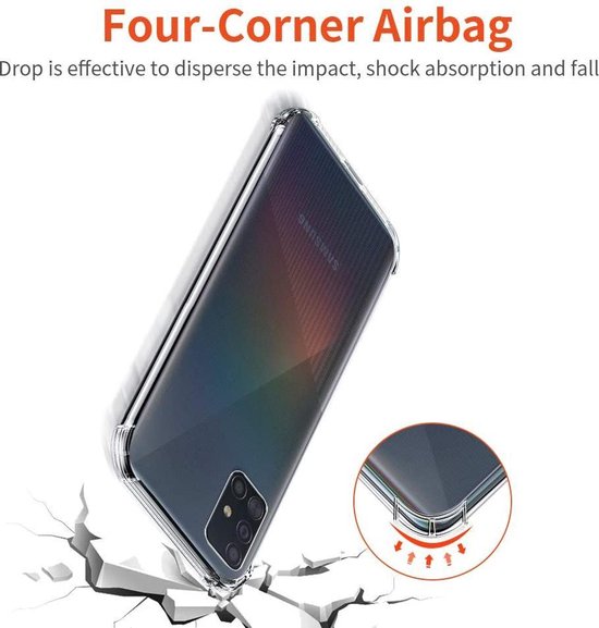 Samsung Galaxy A71 Hoesjes – Backcover met koord – Schokbestendig – Schouder/nek draagriem – Zwart-Ilumina Benelux