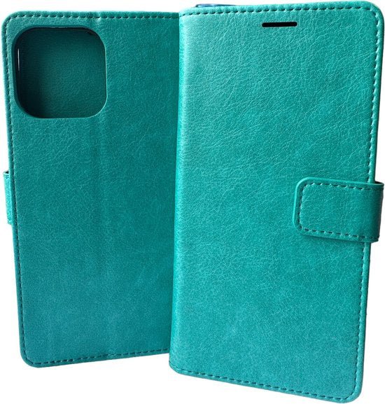 iPhone 14 Pro Max Hoesjes – Portemonnee Book Case – Pasjeshouder – Magneetsluiting – Mint Groen-Ilumina Benelux