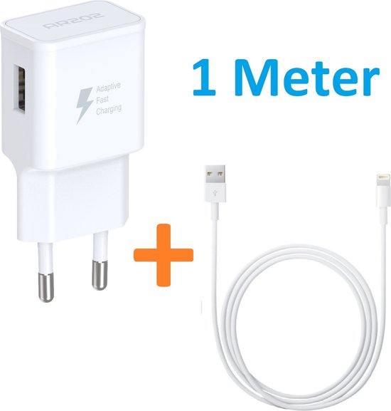 Lightning Oplaadkabel – USB Adapter – Snelladen – 1 Meter-Oplader-Ilumina Benelux