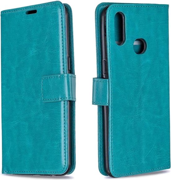 Huawei Y6p Hoesjes – Portemonnee Book Case – Pasjeshouder – 2x Screenprotector – Turquoise-Ilumina Benelux