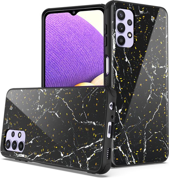 Samsung Galaxy A73 5G Hoesjes – Siliconen Backcover met Print – Schokbestendig – Zwart-Ilumina Benelux