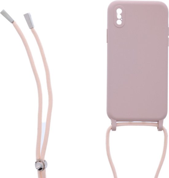 iPhone XS Max Hoesjes – Siliconen Backcover – TPU – Ketting – Beige-Ilumina Benelux