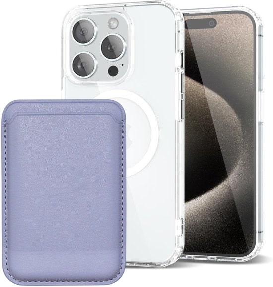 iPhone 16 Pro Max Hoesjes – Anti-shock Backcover met MagSafe – Magnetische Pasjeshouder – Paars-Ilumina Benelux