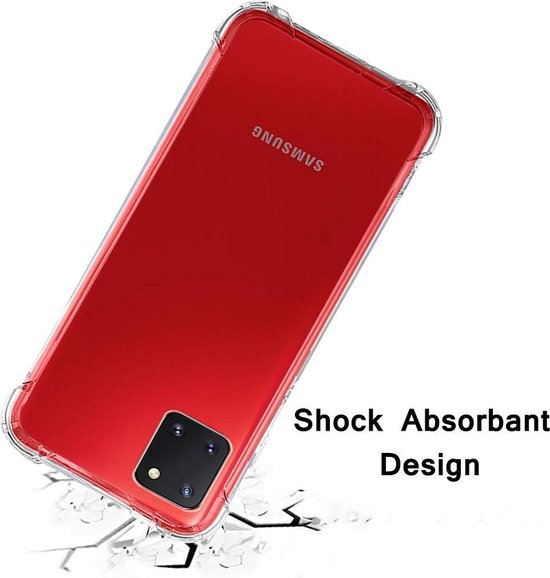 Shockproof Flexibele achterkant Silicone hoesje Transparant Geschikt voor: Samsung Galaxy Note 10 Plus