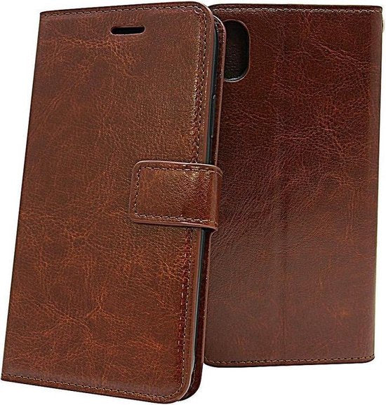 Samsung Galaxy Xcover 5 Hoesjes – Portemonnee Bookcase – Pasjeshouder – 2x Gehard Glas Screenprotector – Bruin-Ilumina Benelux
