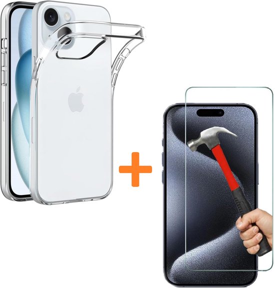 iPhone 16 Pro Hoesjes – Transparante Siliconen Backcover – Inclusief 3x Screenprotector Gehard Glas – Anti Kras-Ilumina Benelux