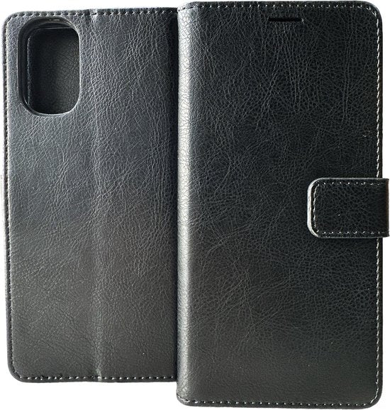 Motorola Moto E32 / E32s Hoesjes – Bookcase Portemonnee Hoes – Pasjeshouder – Magneetsluiting – Zwart-Ilumina Benelux