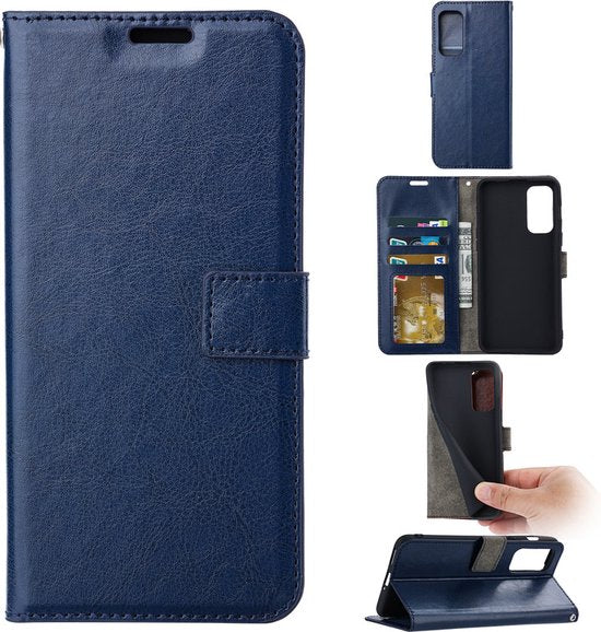 Bookcase Geschikt voor: Samsung Galaxy A33 5G Blauw - Portemonnee hoesje met 1x Glas Screenprotector