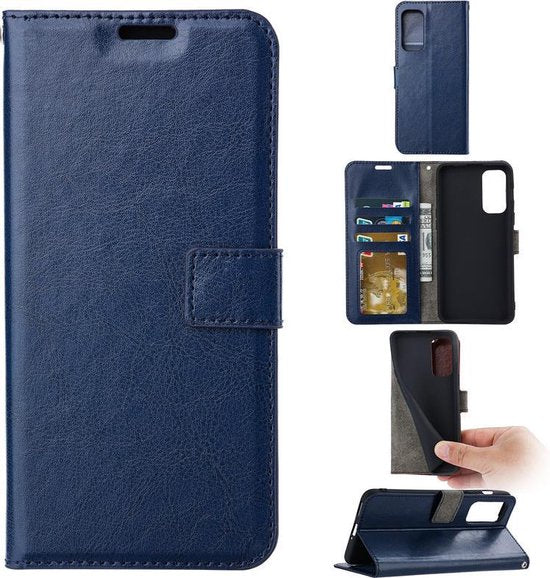 Portemonnee Book Case Hoesje Geschikt voor: Samsung Galaxy A22 4G & M22 Blauw