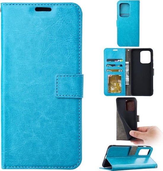 Motorola Moto Edge 40 Pro Hoesjes – Portemonnee Bookcase – Pasjeshouder – Magneetsluiting – Turquoise-Ilumina Benelux