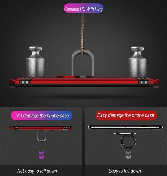 Samsung Galaxy S20 Ultra Hoesjes – Rugged Ring Armor Backcover – Schokbestendig – Zilver-Ilumina Benelux