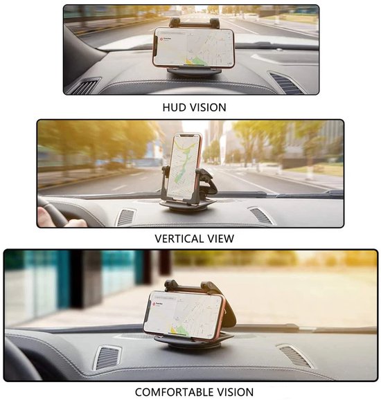 Telefoonhouder auto – Dashboard anti-slip sticky pad – Plakfunctie – Smartphone & muntenhouder – Zwart-Ilumina Benelux