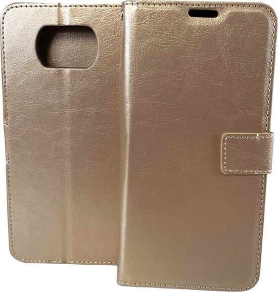 Xiaomi Poco X3/X3 Pro Hoesjes – Portemonnee Bookcase – Pasjeshouder – Magneetsluiting – Goud-Ilumina Benelux