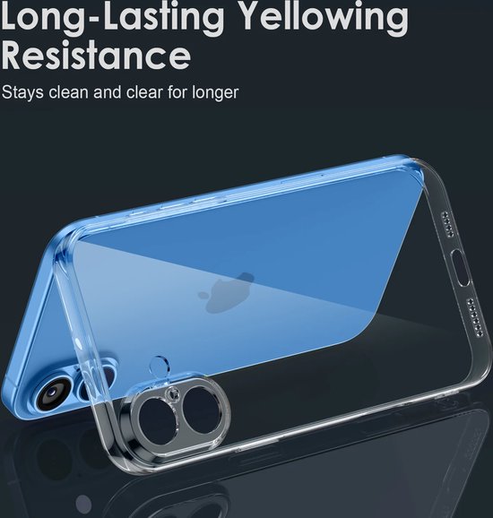 iPhone 16 Hoesjes – Full Coverage Siliconen Backcover – Transparant – Camera Lens Bescherming – Soft Silicone-Ilumina Benelux