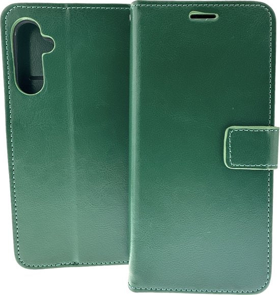 Samsung Galaxy A14 Hoesjes – Portemonnee Book Case – Pasjeshouder – Magneetsluiting – Groen-Ilumina Benelux