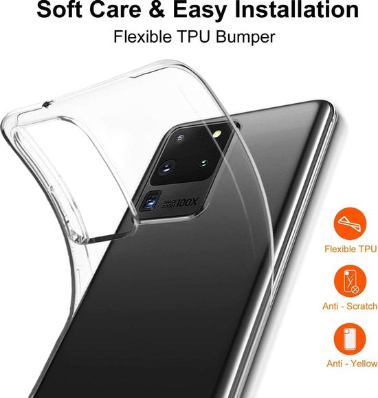 Samsung Galaxy S20 Ultra Hoesjes – Siliconen Backcover – Flexibel – Transparant – Soft Silicone-Ilumina Benelux