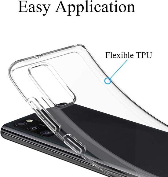 Samsung Galaxy A41 Hoesjes – Transparante Siliconen Backcover – Inclusief 2x Screenprotector Gehard Glas – Anti Kras-Ilumina Benelux