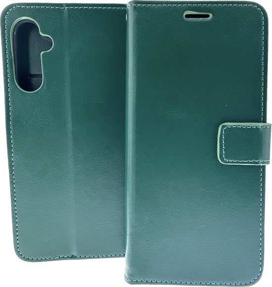 Samsung Galaxy A05 Hoesjes – Portemonnee Book Case – Pasjeshouder – Magneetsluiting – Groen-Ilumina Benelux