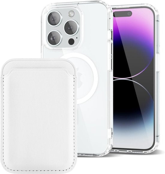 iPhone 14 Pro Max Hoesjes – Anti-shock Backcover – MagSafe – Magnetische Pasjeshouder – Wit-Ilumina Benelux