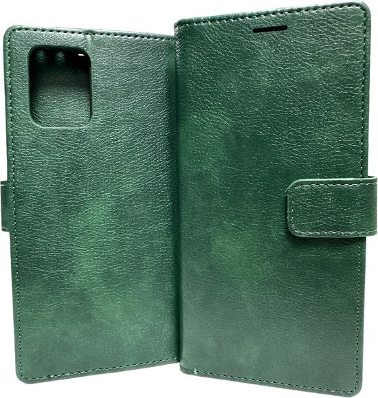 Samsung Galaxy S10 Lite Hoesjes – Portemonnee Hoes – 2 Pack Screenprotector – Pasjeshouder – Groen-Ilumina Benelux