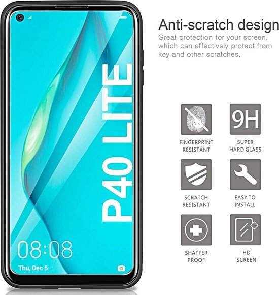 Huawei P40 Lite Hoesjes – Soft TPU Siliconen Backcover – 2x Gehard Glas Screenprotector – Transparant-Ilumina Benelux