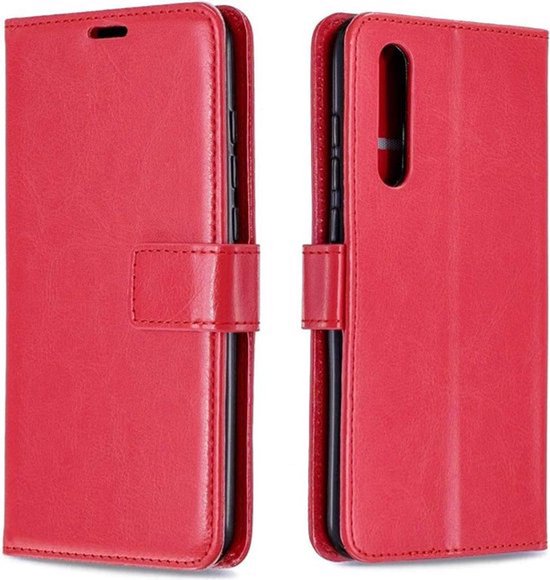 Samsung Galaxy A7 2018 Hoesjes – Portemonnee Book Case – Pasjeshouder – Magneetsluiting – Rood-Ilumina Benelux
