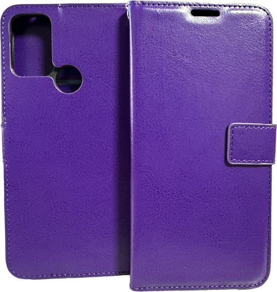 Motorola Moto G60s Hoesjes – Portemonnee Book Case – Pasjeshouder – Magneetsluiting – Paars-Ilumina Benelux