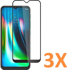 Screenprotector – Geschikt voor Motorola Moto E7 – Full Cover – Gehard Glas 9H – Anti-kras – Transparant – 3-Pack