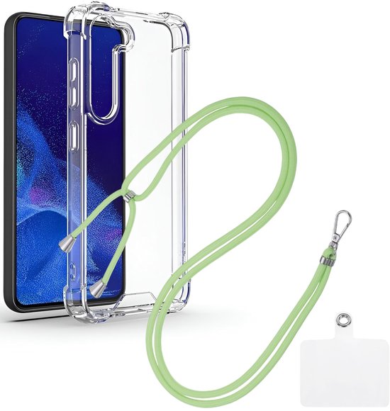 Samsung Galaxy S23 Plus Hoesjes – Schokbestendige Backcover – Met Nekkoord – Koordhanger – Groen-Ilumina Benelux