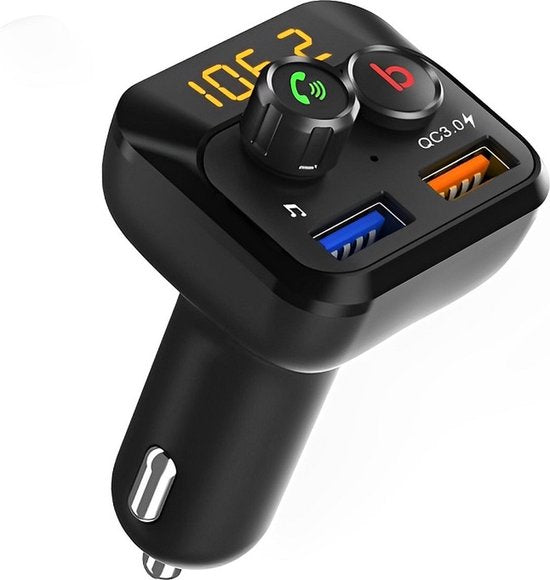 Bluetooth FM Transmitter Auto – Handsfree Bellen – USB & MicroSD Muziek – 3.4A Dual USB Snellader – Bass Boost – Zwart-Ilumina Benelux