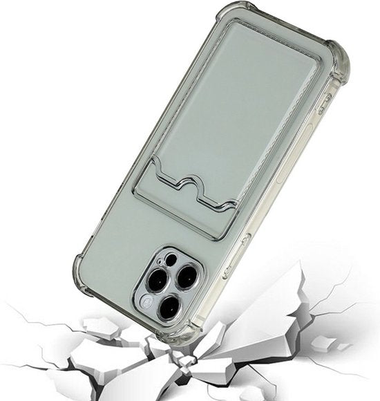 iPhone 14 Pro Max Hoesjes – TPU Backcover – Schokbestendig – Pasjeshouder – Grijs-Ilumina Benelux