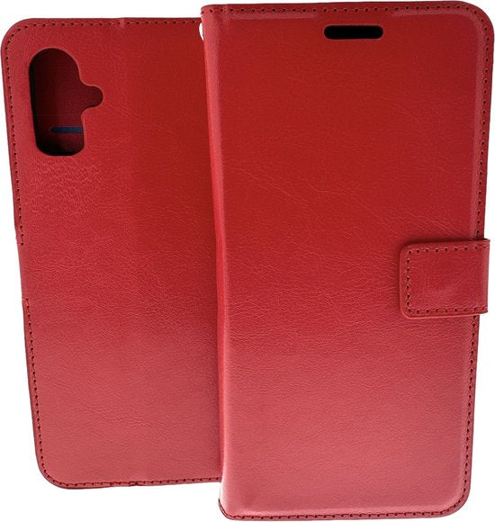 iPhone 16 Hoesjes – Bookcase Portemonnee Hoes – Pasjeshouder – Magneetsluiting – Rood + 2x Screenprotector Gehard Glas-Ilumina Benelux