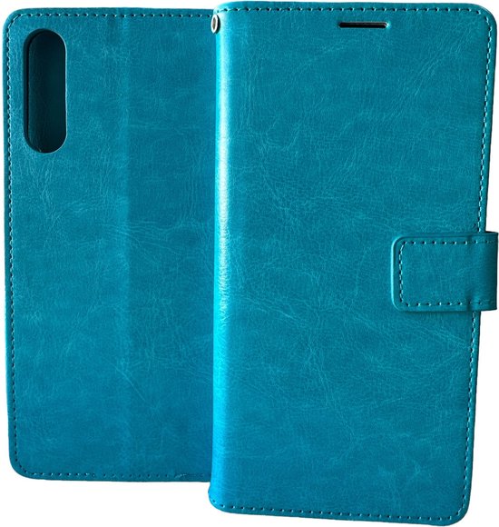 Samsung Galaxy A70/A70S Hoesjes – Portemonnee Book Case – Pasjeshouder – Magneetsluiting – Turquoise-Ilumina Benelux