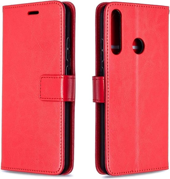Huawei P40 Lite E 2020 Hoesjes – Portemonnee Book Case – Pasjeshouder – Magneetsluiting – Rood-Ilumina Benelux