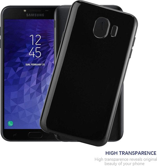 Samsung Galaxy J4 2018 Hoesjes – Siliconen Backcover – Soft Touch – Schokbestendig – Zwart-Ilumina Benelux