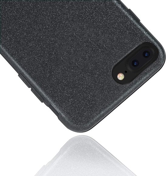 iPhone 7 Plus/8 Plus Hoesjes – Siliconen TPU Backcover – Glitters BlingBling – Zwart-Ilumina Benelux