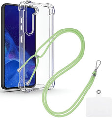 Samsung Galaxy S25 Hoesjes – Schokbestendige Backcover – Met Nekkoord Koord – Groen