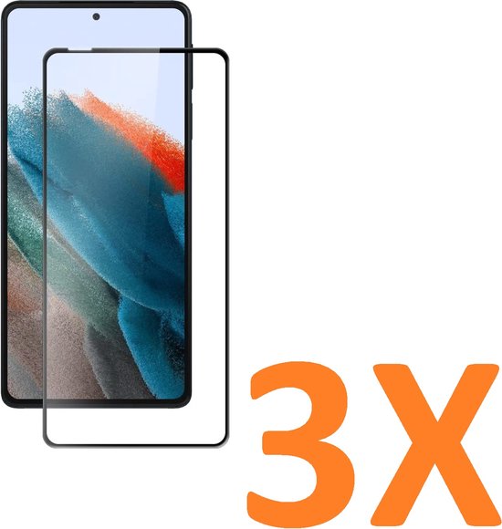Full Cover Screenprotector - Geschikt voor Motorola Moto E32 / E32 - 9H Glas (3-Pack)
