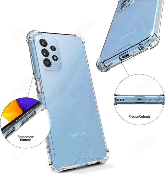 Samsung Galaxy A23 Hoesjes – Siliconen Backcover – Schokbestendig – 3 Pack Screenprotector Gehard Glas – Transparant-Ilumina Benelux