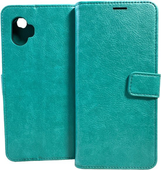 Samsung Galaxy Xcover 6 Pro Hoesjes – Portemonnee Book Case – Pasjeshouder – Magneetsluiting – Turquoise-Ilumina Benelux