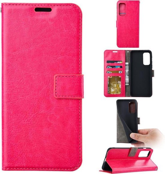 Samsung Galaxy M31S Hoesjes – Portemonnee Hoes – 2 Pack Screenprotector – Pasjeshouder – Roze-Ilumina Benelux