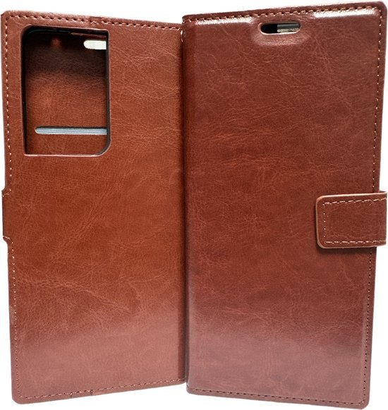 Samsung Galaxy S20 Ultra Hoesjes – Portemonnee Book Case – Pasjeshouder – Magneetsluiting – Bruin-Ilumina Benelux