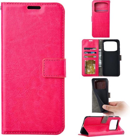 Xiaomi Poco X4 Pro Hoesjes – Portemonnee Book Case – Pasjeshouder – Magneetsluiting – Roze-Ilumina Benelux