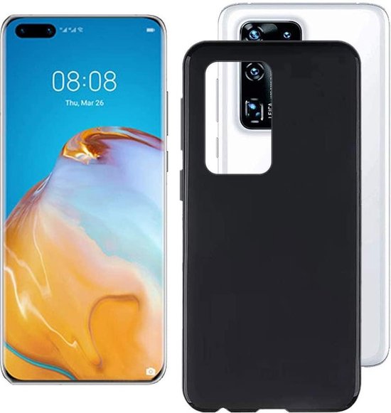 Huawei P40 Pro Hoesjes – Siliconen Backcover – Soft Grip – Zwart-Ilumina Benelux
