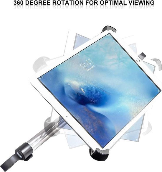 Tablethouder auto – Hoofdsteun bevestiging – Universeel – Voor 9,5-14,5 inch tablets – Zwart-Tablethouder-Ilumina Benelux