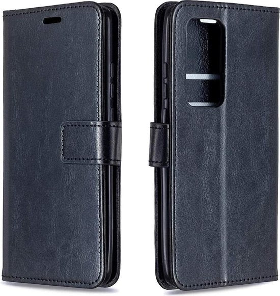 Huawei P Smart 2021 Hoesjes – Portemonnee Book Case – Pasjeshouder – Magneetsluiting – Zwart-Ilumina Benelux