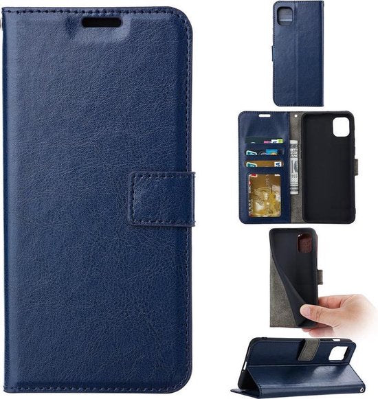 iPhone 13 Pro Max Hoesjes – Portemonnee Book Case – Pasjeshouder – 2x Gehard Glas Screenprotector – Blauw-Ilumina Benelux